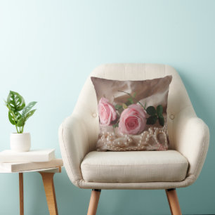 Silken Rose Throw Pillow