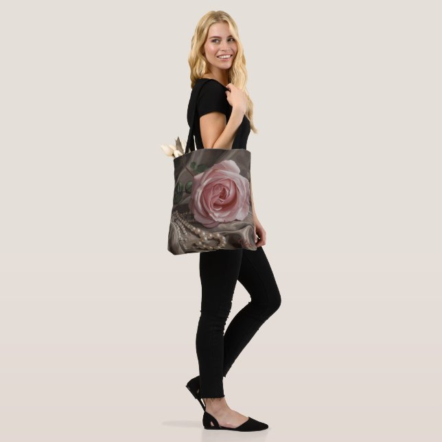 Silken Rose Tote Bag (On Model)