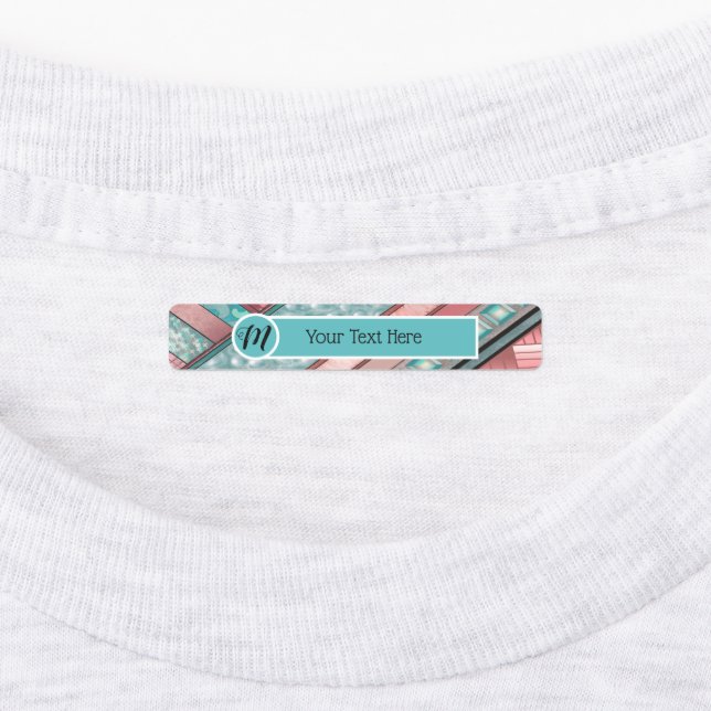 Silken Stripes set of 96 Custom Rectangle Iron-on (Affixed)