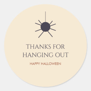 Silken Thanks Editable Halloween Spider Favour Classic Round Sticker