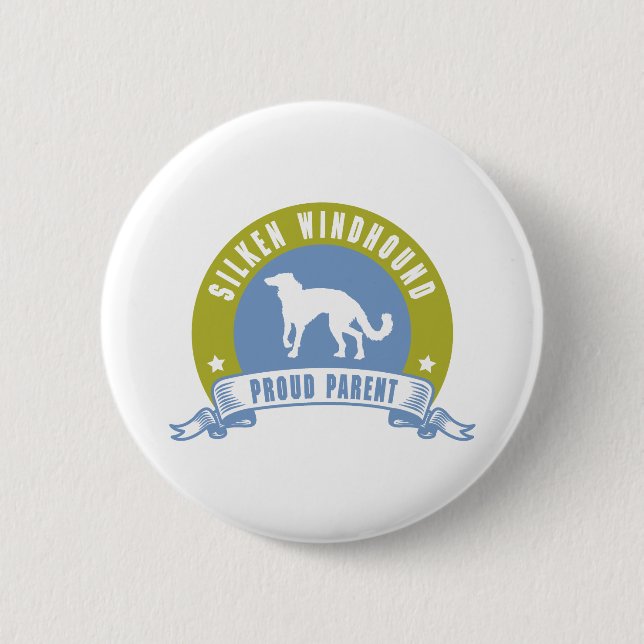 Silken Windhound 2 Inch Round Button (Front)