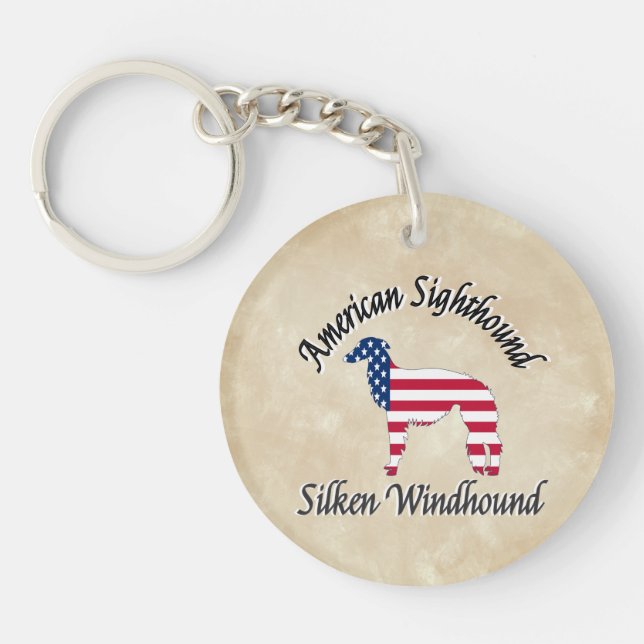 Silken Windhound - American Sighthound  Keychain (Front)