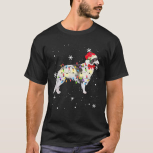 Silken Windhound Dog Christmas Light Xmas Mom Dad  T-Shirt