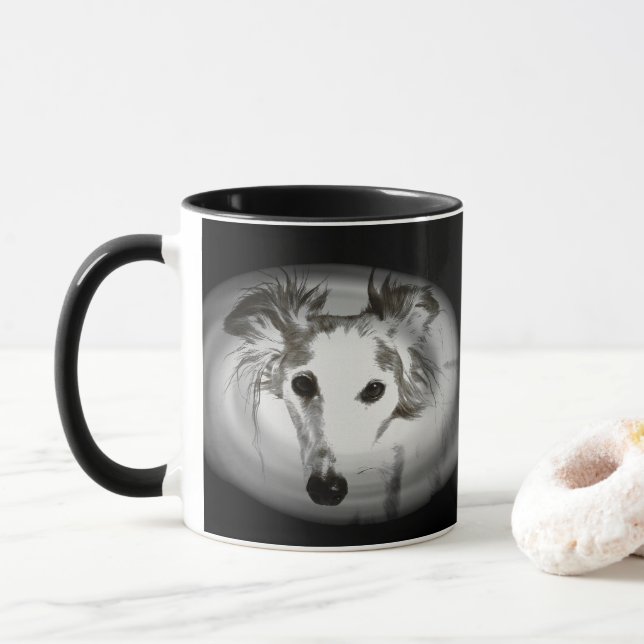Silken Windhound in Greys Mug (With Donut)