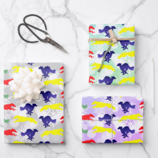 Silken Windhound Running  Wrapping Paper Sheet