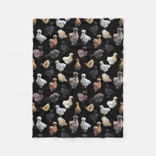 Silkie Bantam Chickens Fleece Blanket