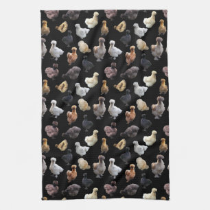 Silkie Bantam Chickens Kitchen Towel