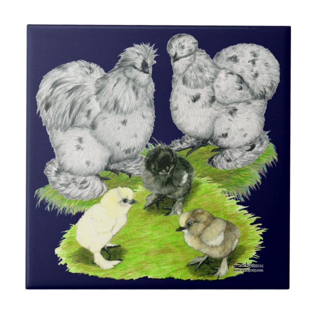 Silkie Bantam Splash Family Tile (Front)