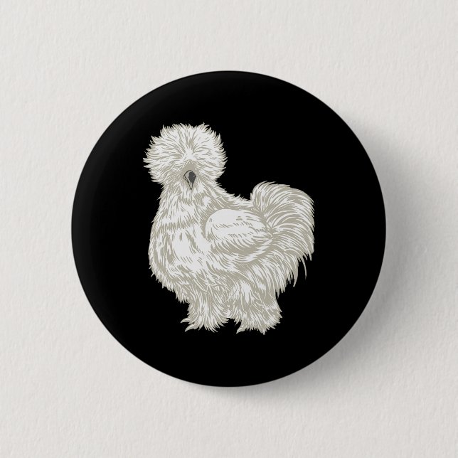 Silkie Chicken  2 Inch Round Button (Front)