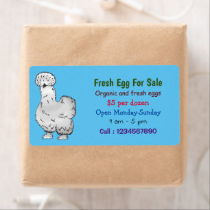 Silkie chicken  cartoon fresh egg sign for sale