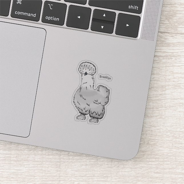 Silkie chicken cartoon illustration (Detail)