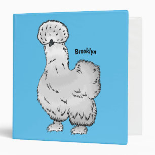 Silkie chicken cartoon illustration binder