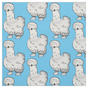 Silkie chicken cartoon illustration fabric