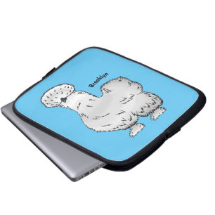 Silkie chicken cartoon illustration laptop sleeve
