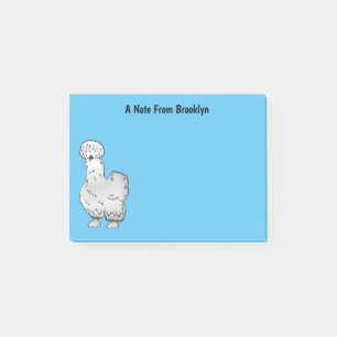 Silkie chicken cartoon illustration post-it notes