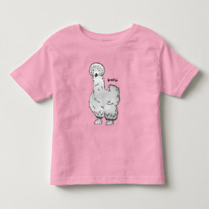 Silkie chicken cartoon illustration toddler t-shirt