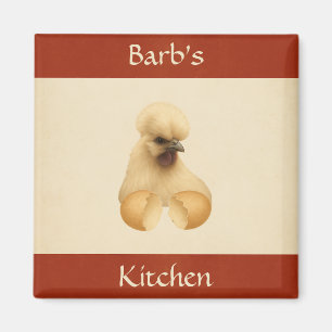 Silkie Chicken Hen Cute Classy Refrigerator Magnet