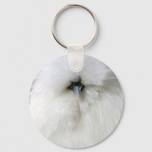 Silkie Chicken Keychain (Front)