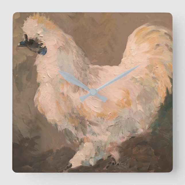 Silkie Chicken Wall Clock (Front)