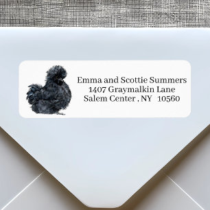 Silkie Chicken Watercolor Return Address