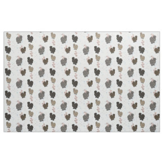 Silkie chickens fabric