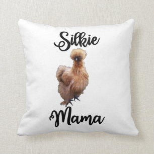 Silkie Mama Throw Pillow