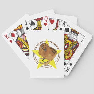 Silkie Red Chick Star Playing Cards