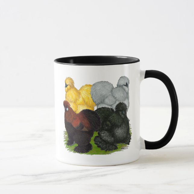 Silkies:  Assorted Roosters Mug (Right)