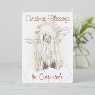 Silky Angel Goat Foil Holiday Card