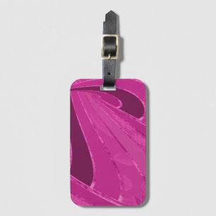 Silky curved lines abstract in pink luggage tag