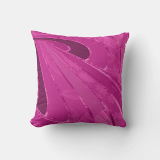 Silky curved lines abstract in pink throw pillow