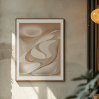 "Silky Dynamic Shapes" | Beige Abstract Art