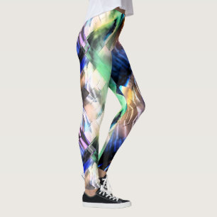 Silky floating of colours in soft abstract mosaic  leggings