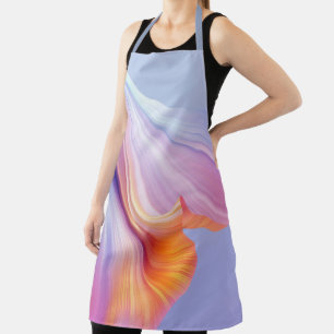 Silky Furl of Floral Bliss Lavender Apron