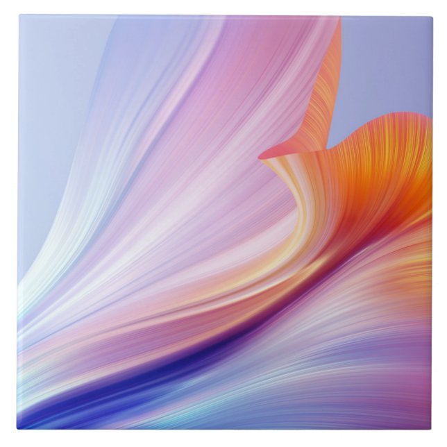 Silky Furl of Floral Bliss Lavender Tile (Front)