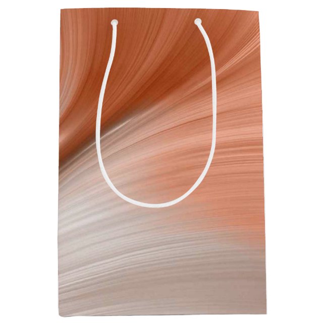 Silky Furl Touch of Peach Medium Gift Bag (Front)