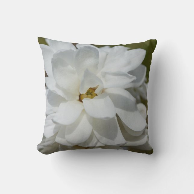 Silky Magnolia Throw Pillow (Front)