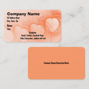 Silky Orange Abstract Heart Line Business Card