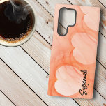 Silky Orange Heart Line Abstract Art Personalized Samsung Galaxy Case<br><div class="desc">This case features a silky orange fractal artwork heart design. Personalize the template field with a name,  monogram initial(s) or use the Edit Design tool to select a font style,  size,  and colour you like.</div>