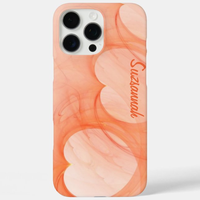 Silky Orange Heart Line Abstract Art Template Case-Mate iPhone Case (Back)