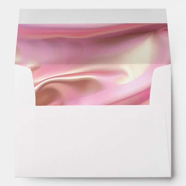Silky Pink Gold Wedding Envelope (Back (Bottom))