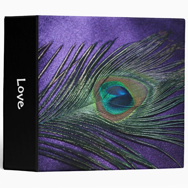 Silky Purple Peacock Feather Binder (Front/Spine)