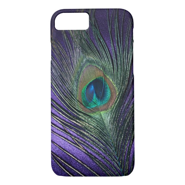 Silky Purple Peacock Feather Case-Mate iPhone Case (Back)