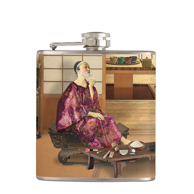 Silky Rice Powder Hip Flask (Front)