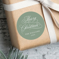 Silky Sage Romantic Calligraphy Merry Christmas 