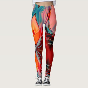 Silky satin red shades twisted reflecting lighting leggings