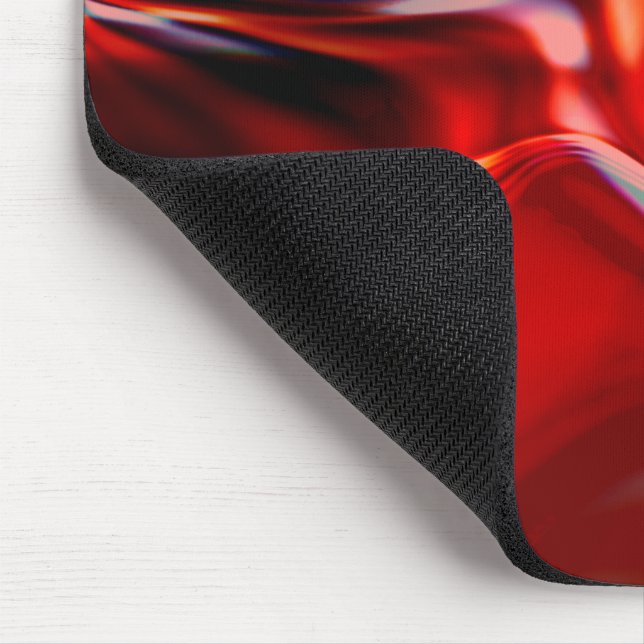 Silky satin red shades twisted reflecting lighting mouse pad (Corner)