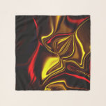 Silky strokes in red and gold with darkened parts scarf<br><div class="desc">Image with yellowish and red curves that resembles folded material with light tones in some parts and dark in others,  reminiscent of some shiny material such as metal or silky fabric.</div>