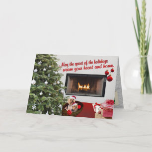 Silky Terrier Christmas Warm Wishes Greeting Card