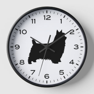 Silky Terrier Dog Breed Silhouette Clock